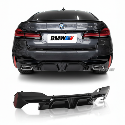 BMW G30 G31, M5 CS takapuskurin diffuusori kiiltävän musta