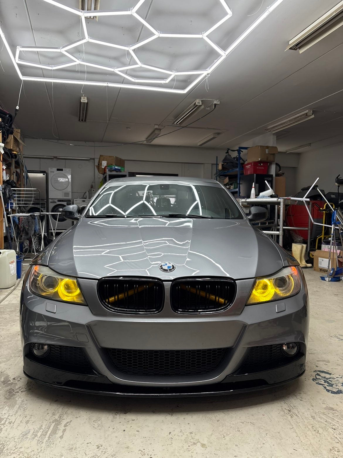 BMW E90 E91 LCI M-performance look gloss black front lip