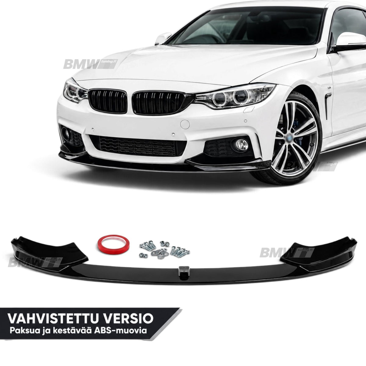 BMW F32 F33 F36, M-Performance etupuskurin lippa kiiltävän musta (Vahvistettu)