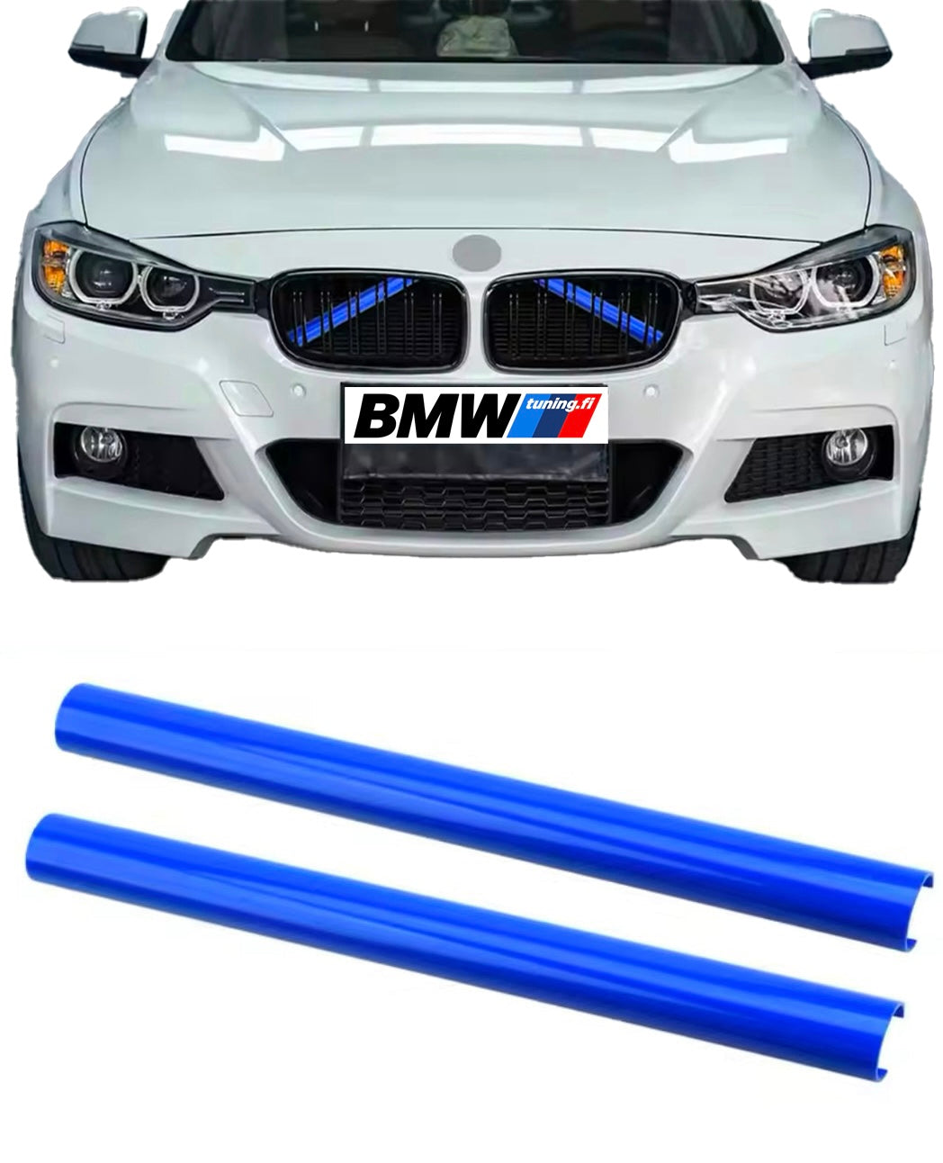 BMW (F10 F11 F20 F21 F30 F31 E90 E92 ym) V-tukirautojen kuoret munuaisten taakse (sininen)