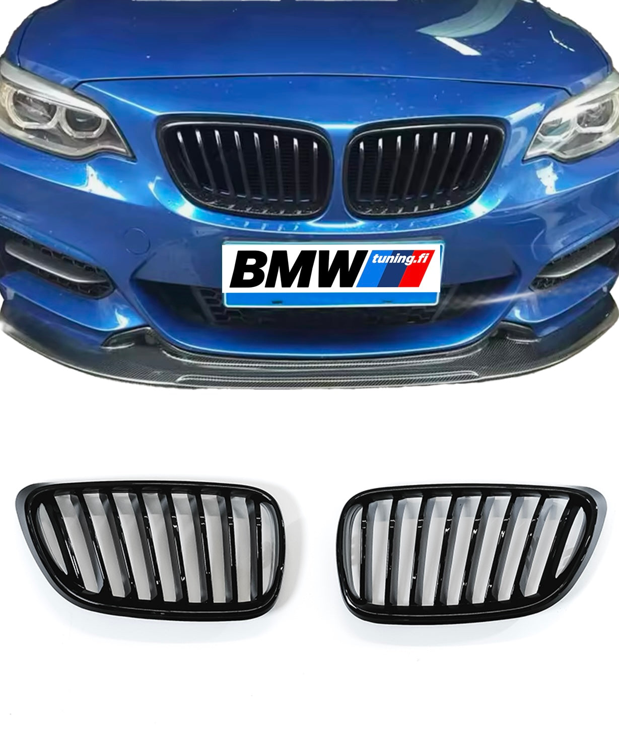 BMW F22 F23, Single grill kiiltävän mustat munuaiset