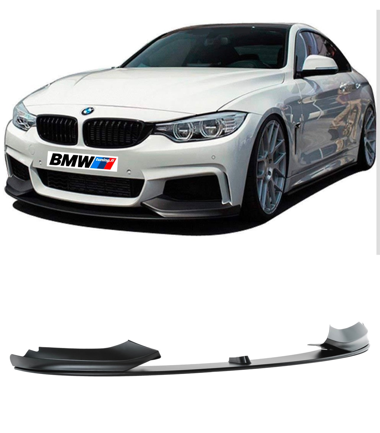 BMW F32 F33 F36, M-Performance etupuskurin lippa matta musta