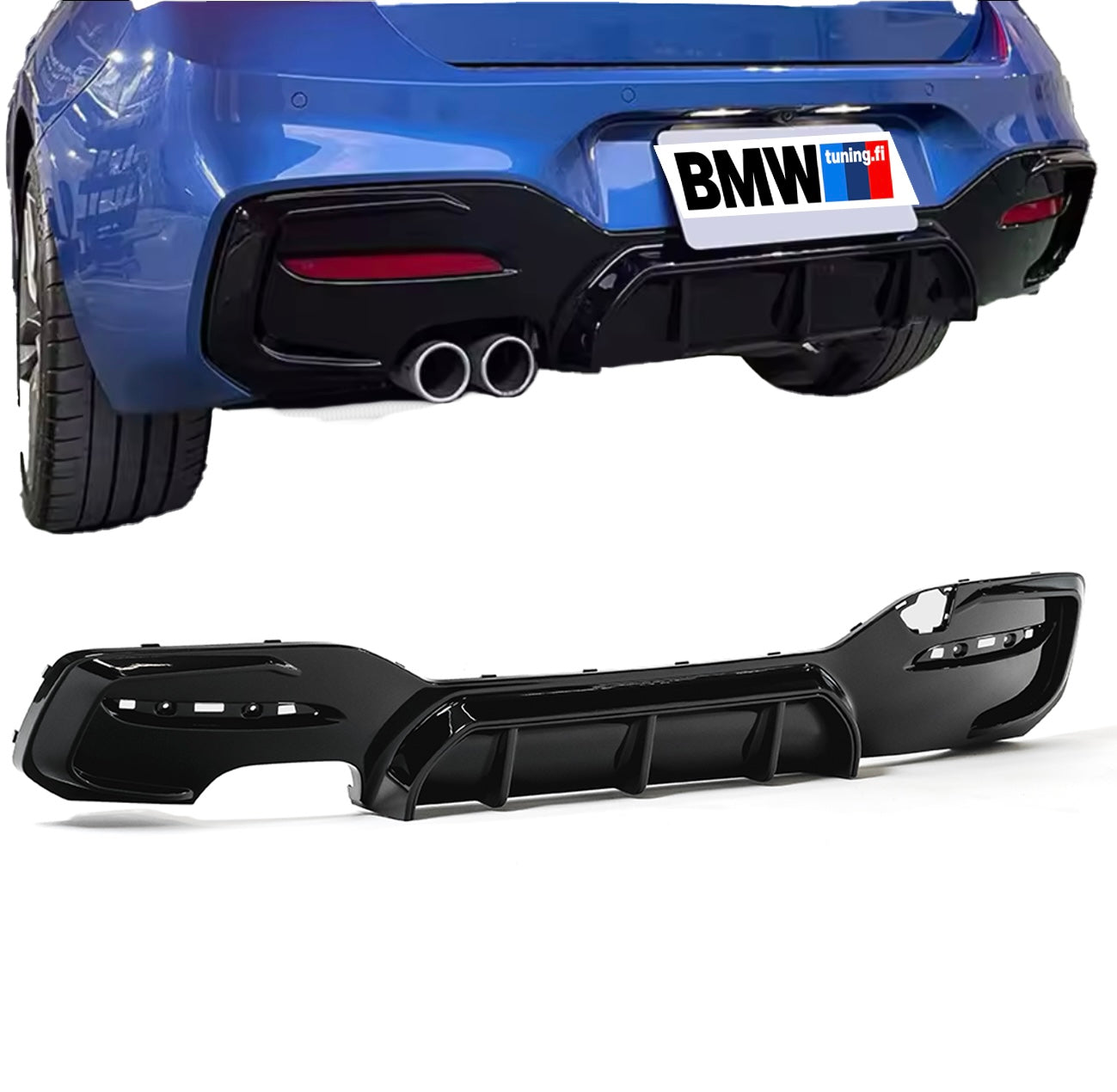 F20 F21 LCI M-performance takapuskurin diffuusori kiiltävän musta