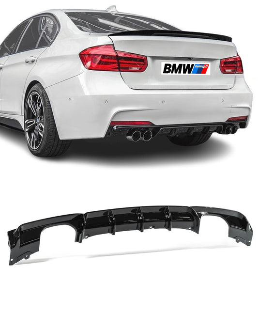 BMW F30 F31 M-Performance diffuusori M-Sport takapuskuriin 2+2 putkenpäille