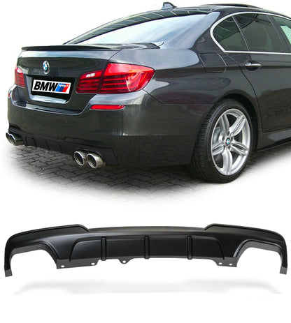 BMW F10 / F11, M-Performance look diffusori matta musta 2+2 ulostuloilla