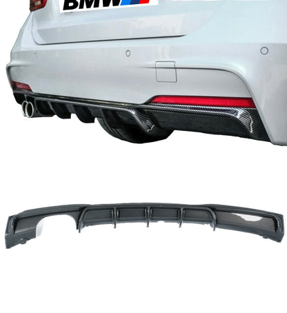 BMW F30 F31 M-Performance diffuusori M-Sport takapuskuriin, carbon look