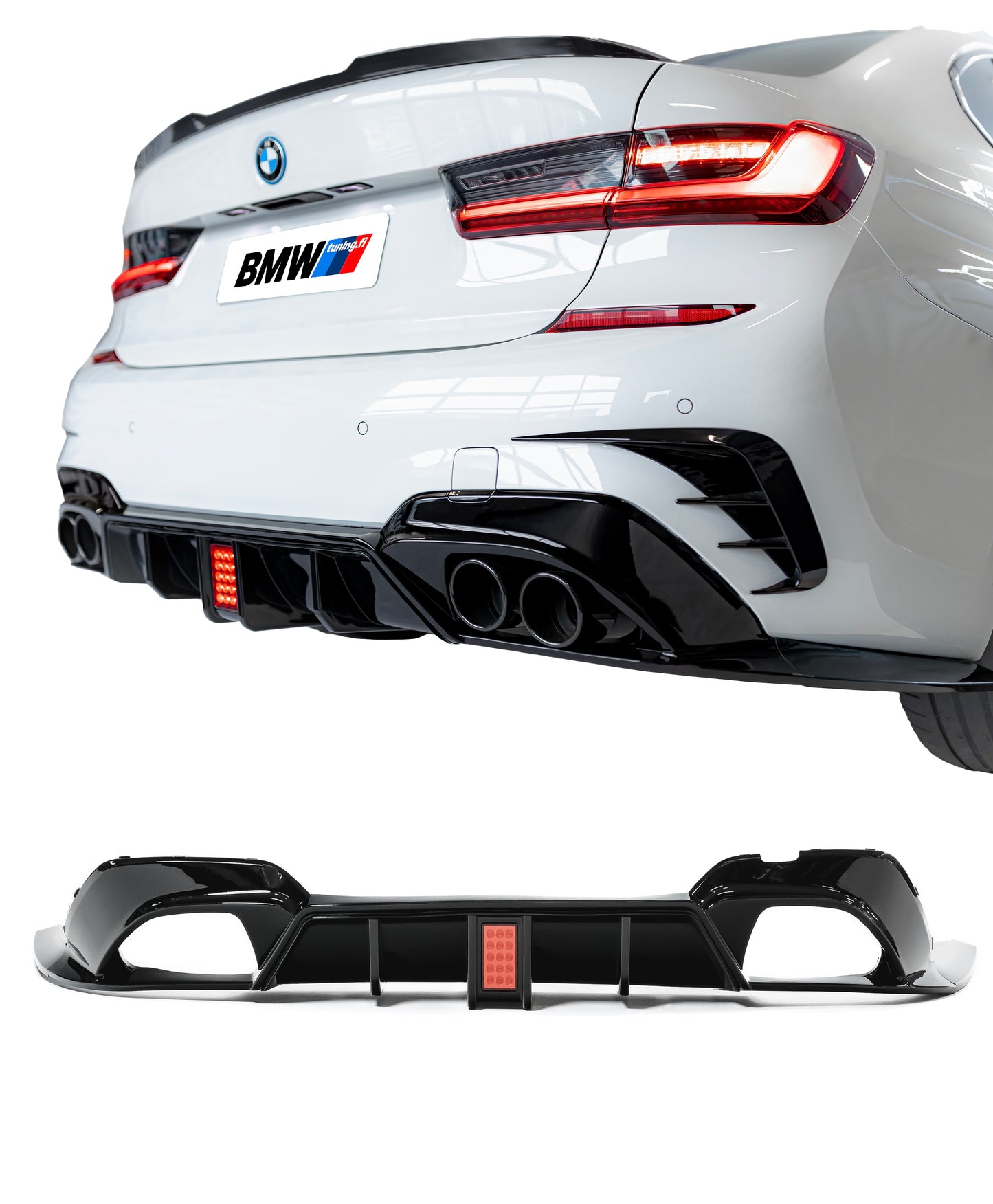 BMW G20 / G21 Erikoisdiffuusori jarruvalolla kiiltävän musta