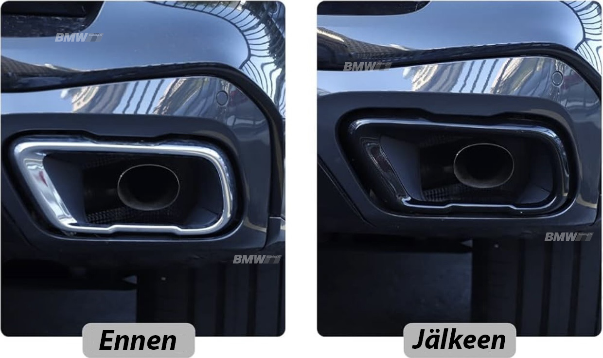 BMW X5 G05 X6 X7 2018 → Glossy black tailpipe covers