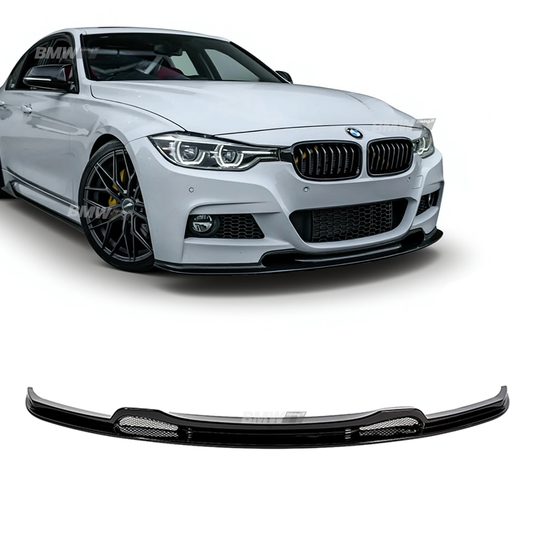 BMW F30 F31 V-style front bumper lip gloss black