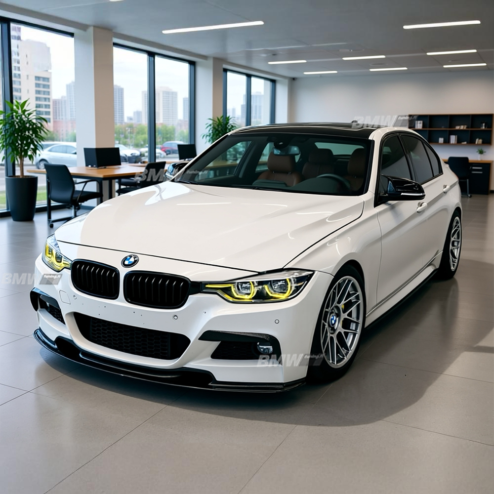 BMW F30 F31 V-style etupuskurin lippa kiiltävän musta