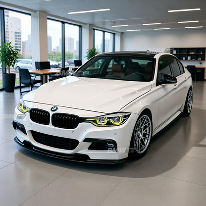 BMW F30 F31 V-style etupuskurin lippa kiiltävän musta