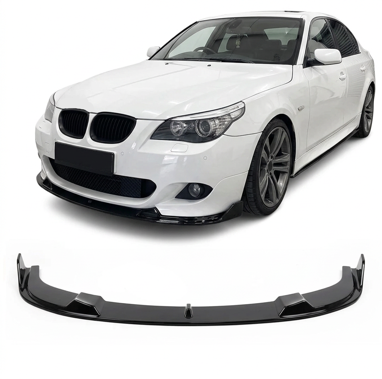 BMW E60 / E61 M-Sport H-Style Etulippa Kiiltävän musta