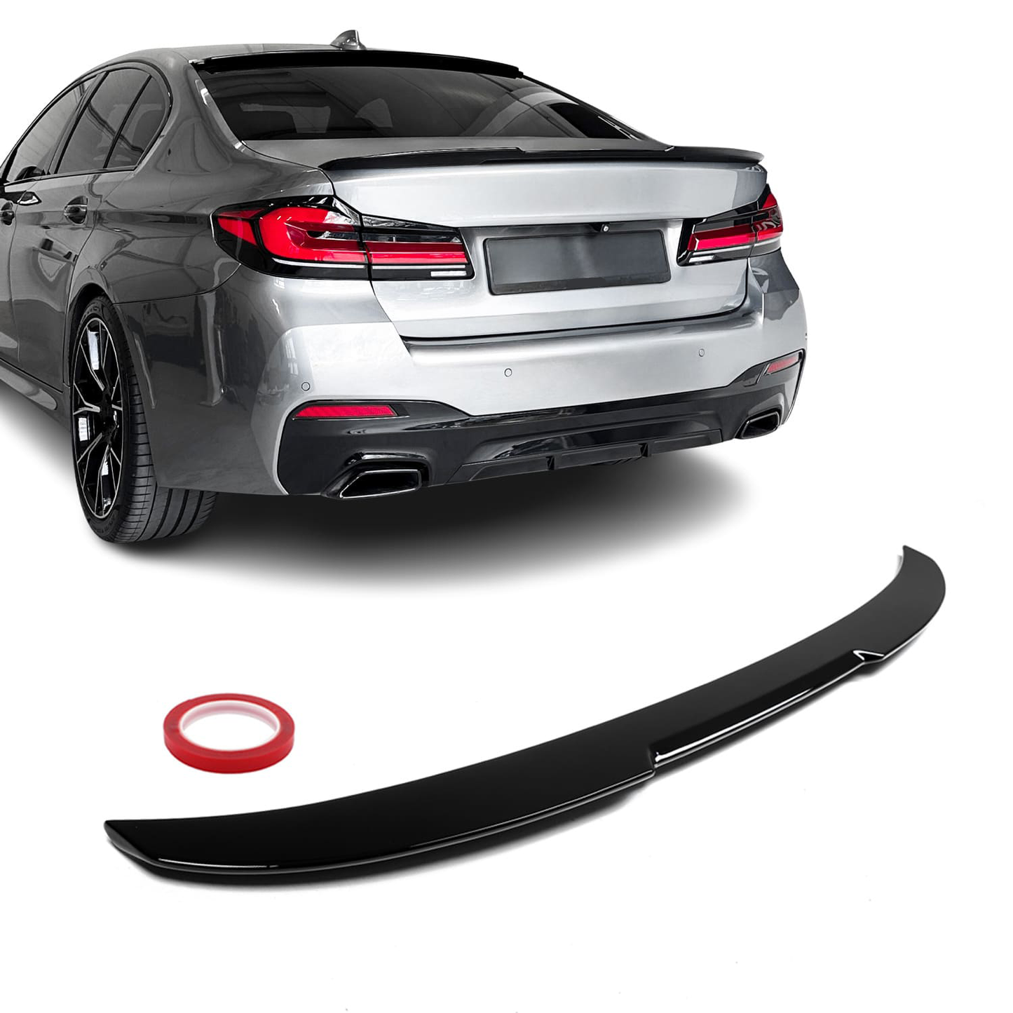 BMW G30 V-style takaspoileri kiiltävän musta