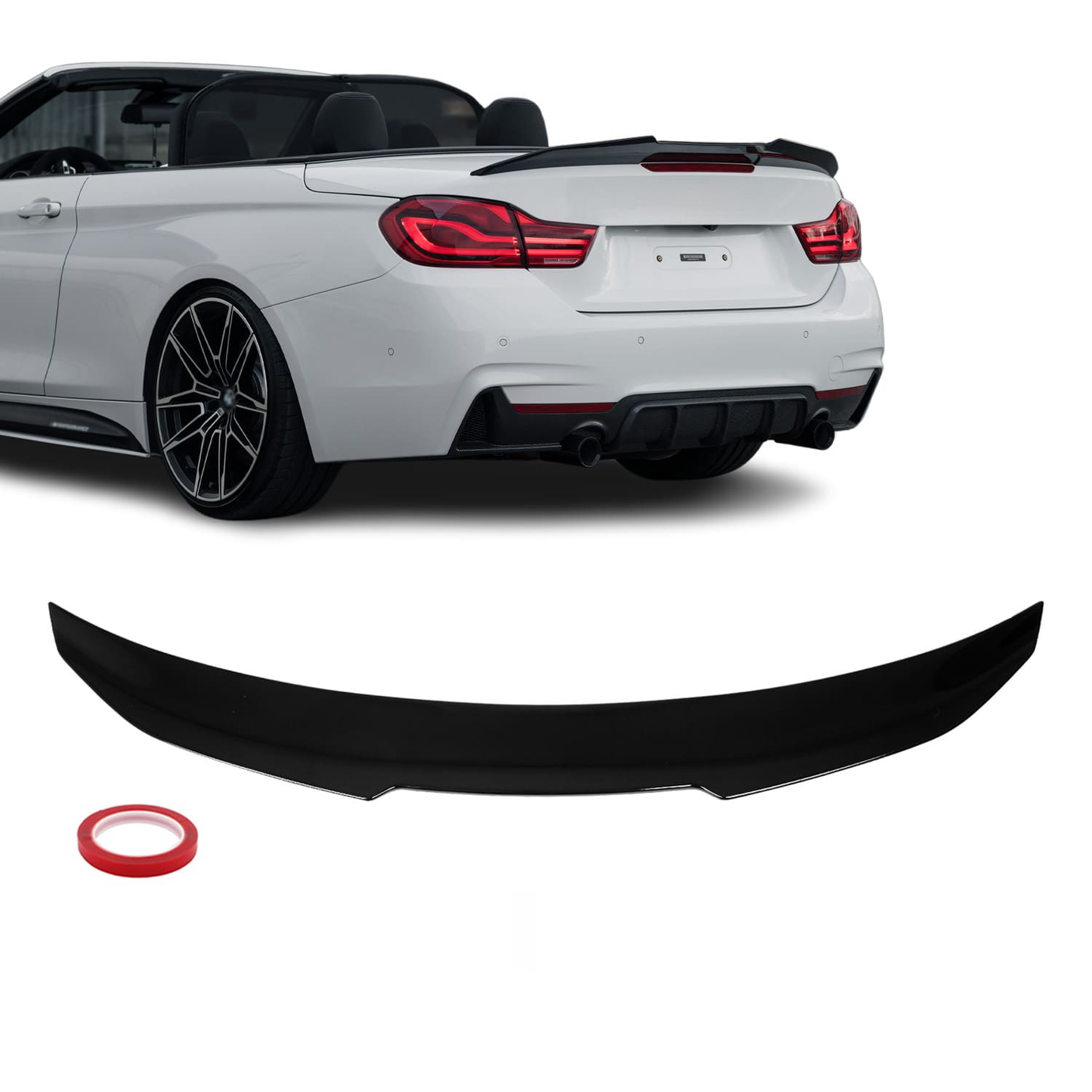 BMW F33/ F83 PSM-look takaspoileri kiiltävän musta