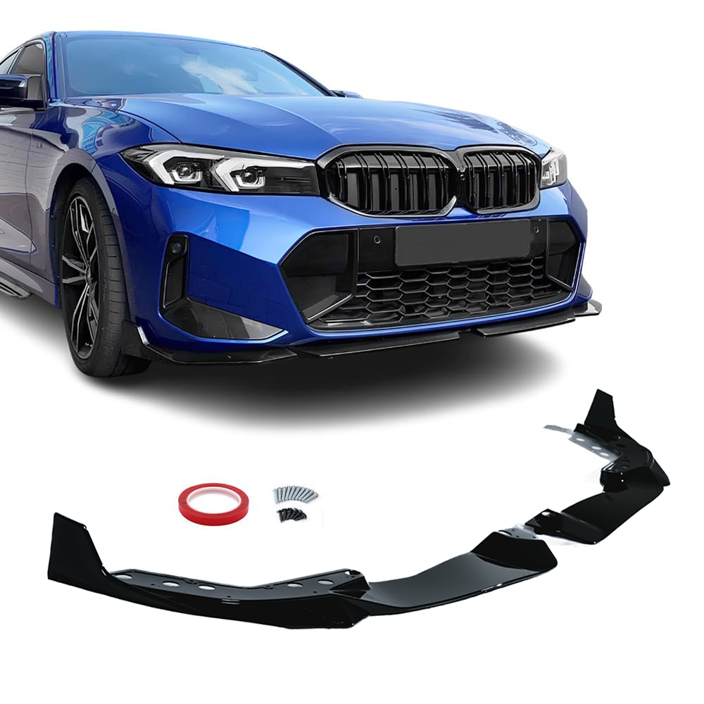 BMW G20/G21 LCI Etupuskurin spoileri kiiltävän musta