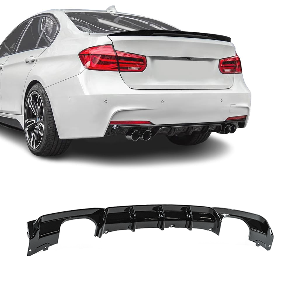 BMW F30 F31 M-Performance diffuusori M-Sport takapuskuriin 2+2 putkenpäille