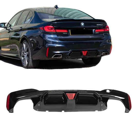 BMW G30 G31 G38, CS takapuskurin diffussori kiiltävän musta jarruvalolla