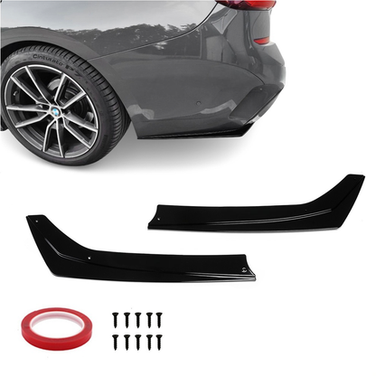 BMW G20 / G21, takapuskurin kiiltävän mustat lipat lisäpalat, kulmasplitterit