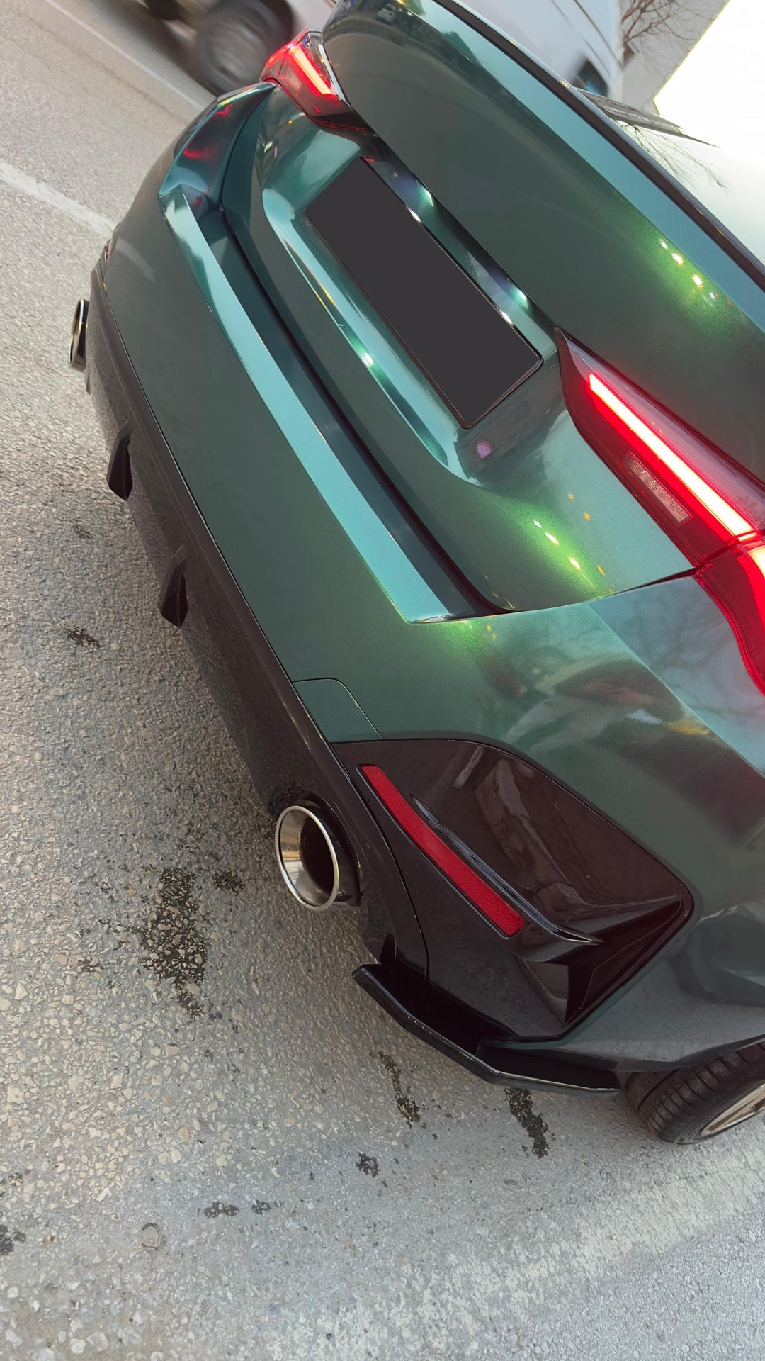 RS11.028 - Rear Side Diffuser Splitters suitable for BMW i4 M-Pack G26 2021+ Gloss Black