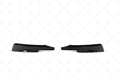 BMW E90 / E91 LCI M-sport glossy black front bumper corner splitters
