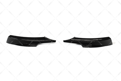 BMW E90 / E91 LCI M-sport glossy black front bumper corner splitters