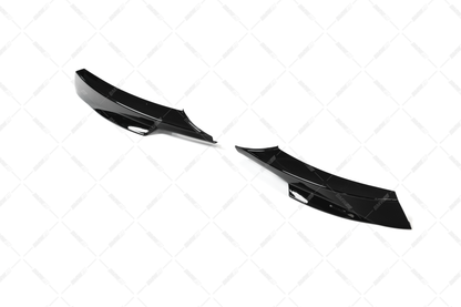 BMW E90 / E91 LCI M-sport glossy black front bumper corner splitters