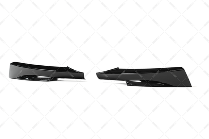 BMW E90 / E91 LCI M-sport glossy black front bumper corner splitters