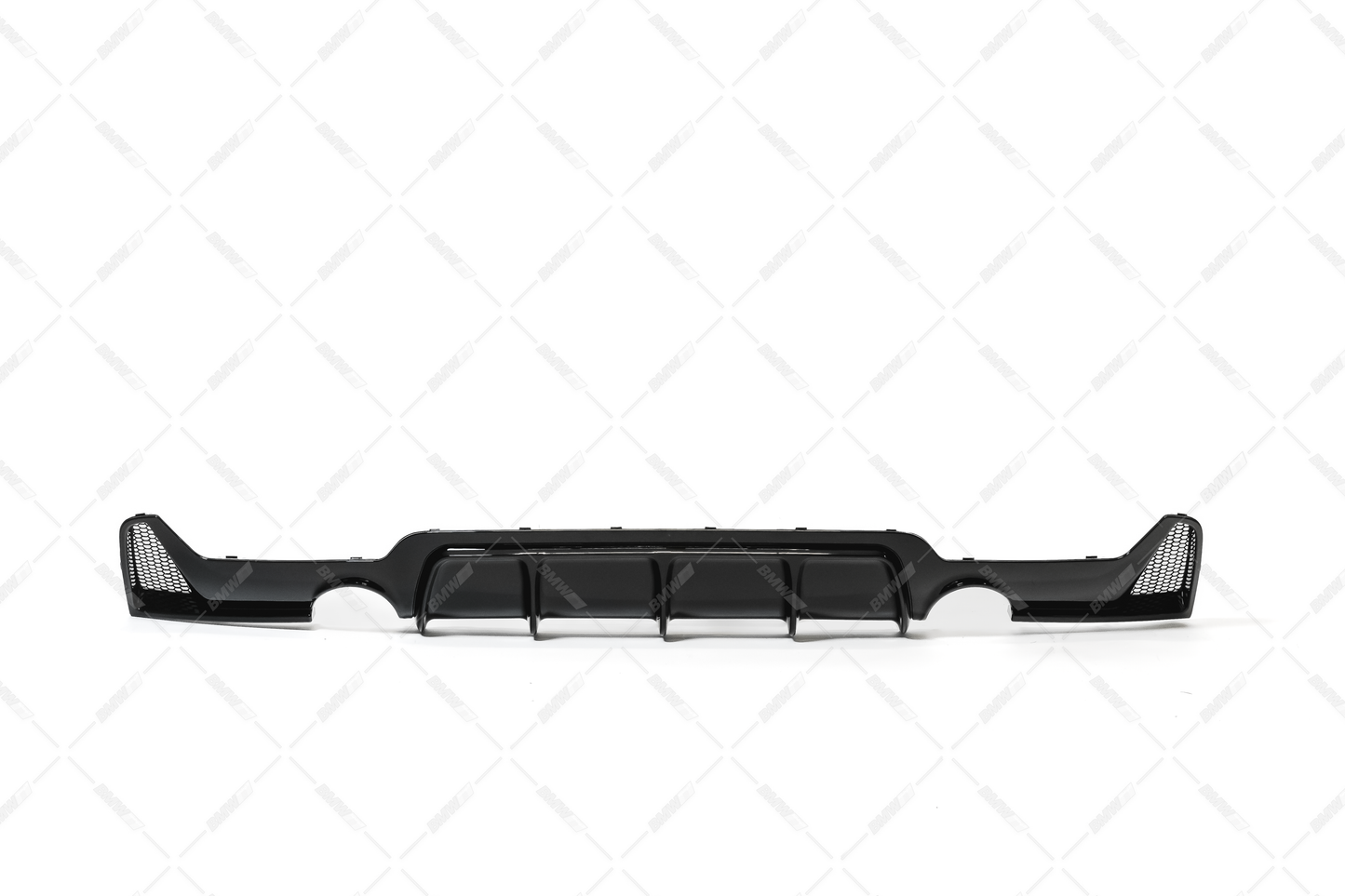 BMW F32 F33 F36 M-Performance kiiltävän musta takapuskurin diffusori yhdelle putkenpäälle vasemmalla ja oikealla